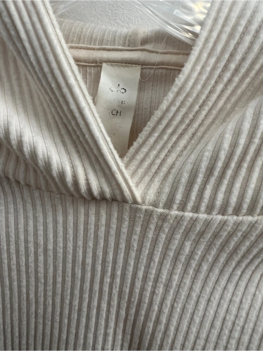 ALO Yoga Muse Hoodie Sweater in Ivory, Ribbed + Cropped Style